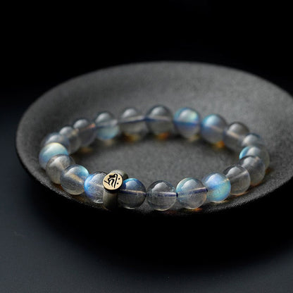 Buddha Stones 12 Chinese Zodiac Moonstone Calm Love Bracelet