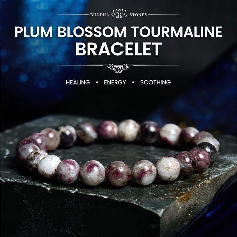 Buddhist Blessing Plum Blossom Tourmaline Balance Bracelet