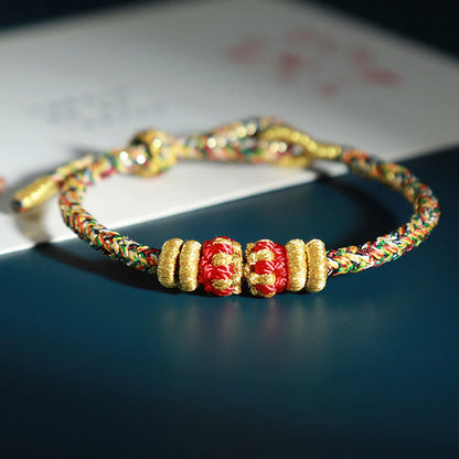 Buddhist Blessing Chinese Zodiac Natal Buddhist Blessing Colorful Strings Luck Bracelet