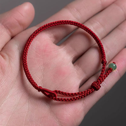 Buddhist Blessing Red String Jade Connection Bracelet