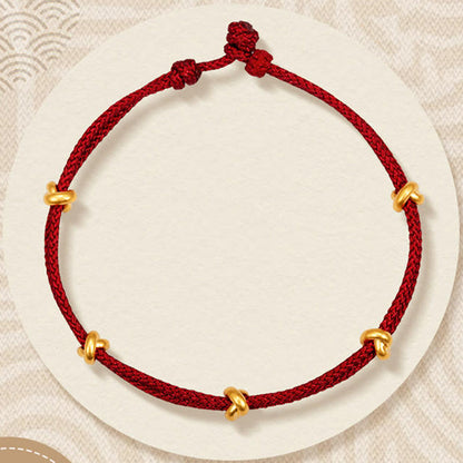 Buddhist Blessing 999 Gold Wish Knot Design Handmade Luck Braided Rope Bracelet