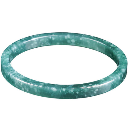 Buddhist Blessing Natural Jade Abundance Thin Bracelet Bangle