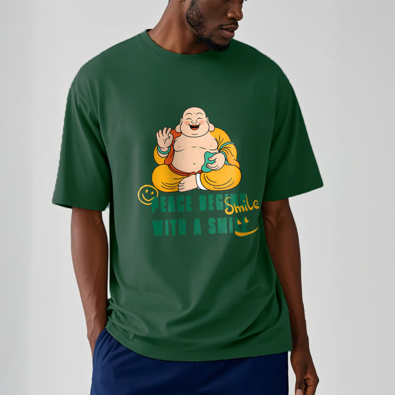 Buddhist Blessing Peace Begins With A Smile Tee T-shirt