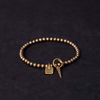 Buddhist Blessing Vintage Copper Brass Beads Fortune Balance Bracelet