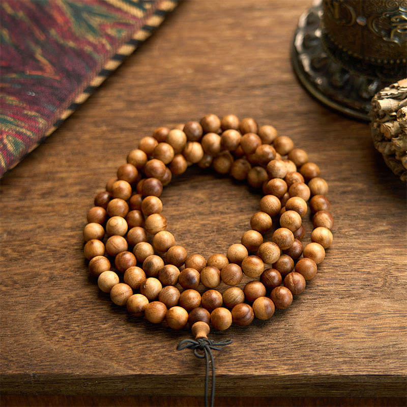 Buddhist Blessing 108 Mala Beads Lightning Strike Peach Wood Hand Polishing Protection Bracelet