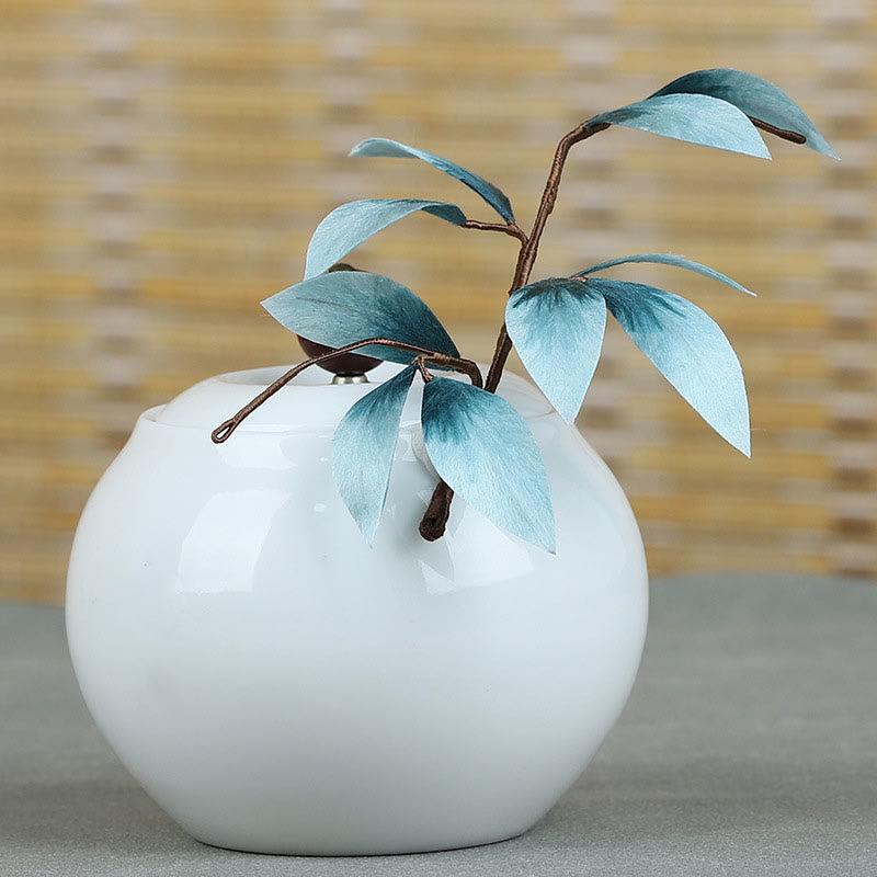 Buddhist Blessing Handmade Velvet Flower Bamboo Leaf Soft Hairpin