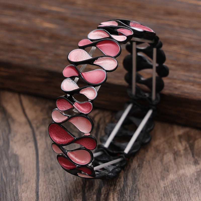 Buddhist Blessing Colorful Geometric Hollow 8-shaped Alloy Healing Elastic Bracelet Bangle