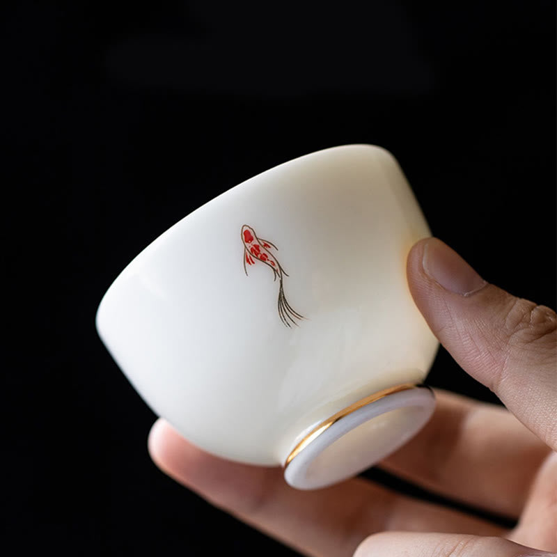 Buddhist Blessing Koi Fish Teacup Kung Fu Tea Cup