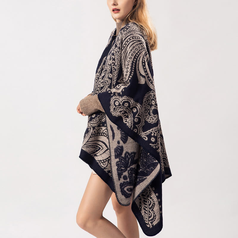 Buddhist Blessing Tibetan Cashew Flower Shawl Fall Winter Cozy Scarf Wrap