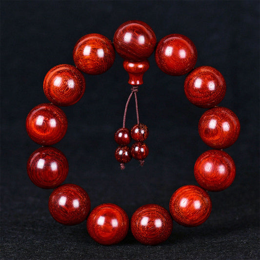 Buddhist Blessing Tibetan Small Leaf Red Sandalwood Balance Bracelet