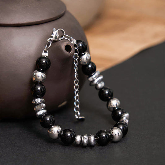 Buddhist Blessing Black Onyx Fortune Bracelet