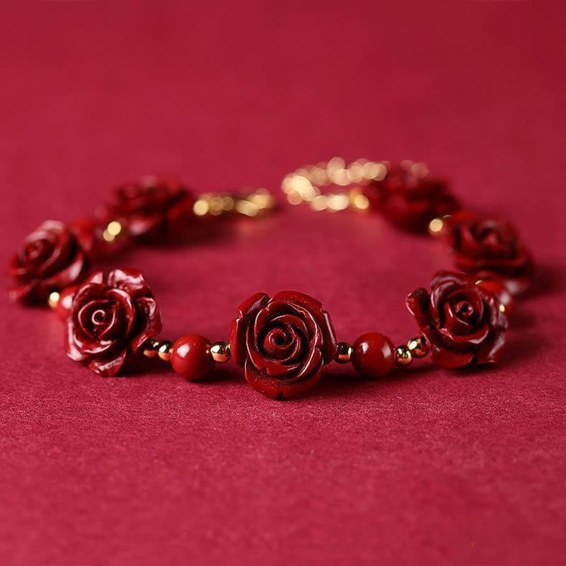 Buddhist Blessing Cinnabar Rose Blessing Bracelet