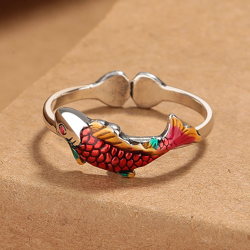 Buddhist Blessing Luck Koi Fish Wealth Prosperity Ring