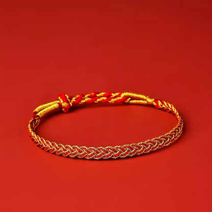 Buddhist Blessing Red String Yellow String Luck Bracelet