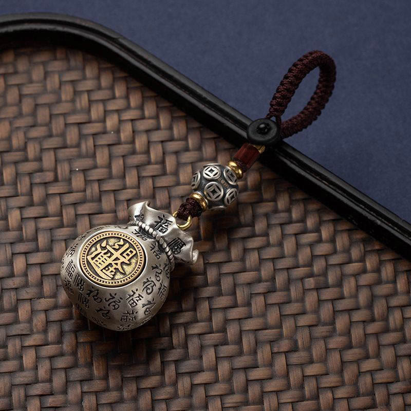 Buddhist Blessing Fu Character Money Bag Making Money Every Day Fortune Key Chain