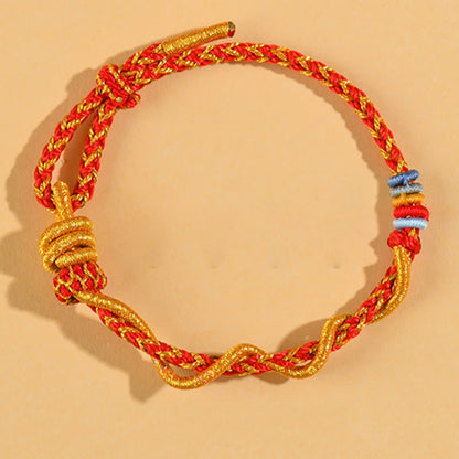 Buddhist Blessing Colorful String Snake Dragon Year of the Snake Luck Bracelet