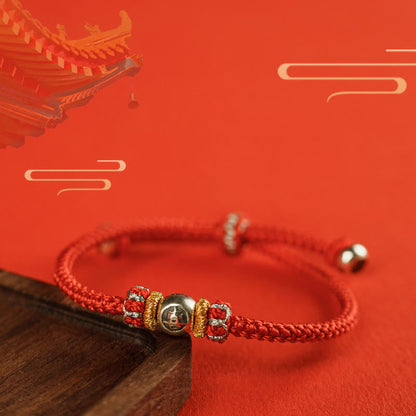 Buddhist Blessing Red String Chinese Characters Protection Bracelet