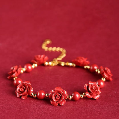 Buddhist Blessing Cinnabar Rose Blessing Bracelet