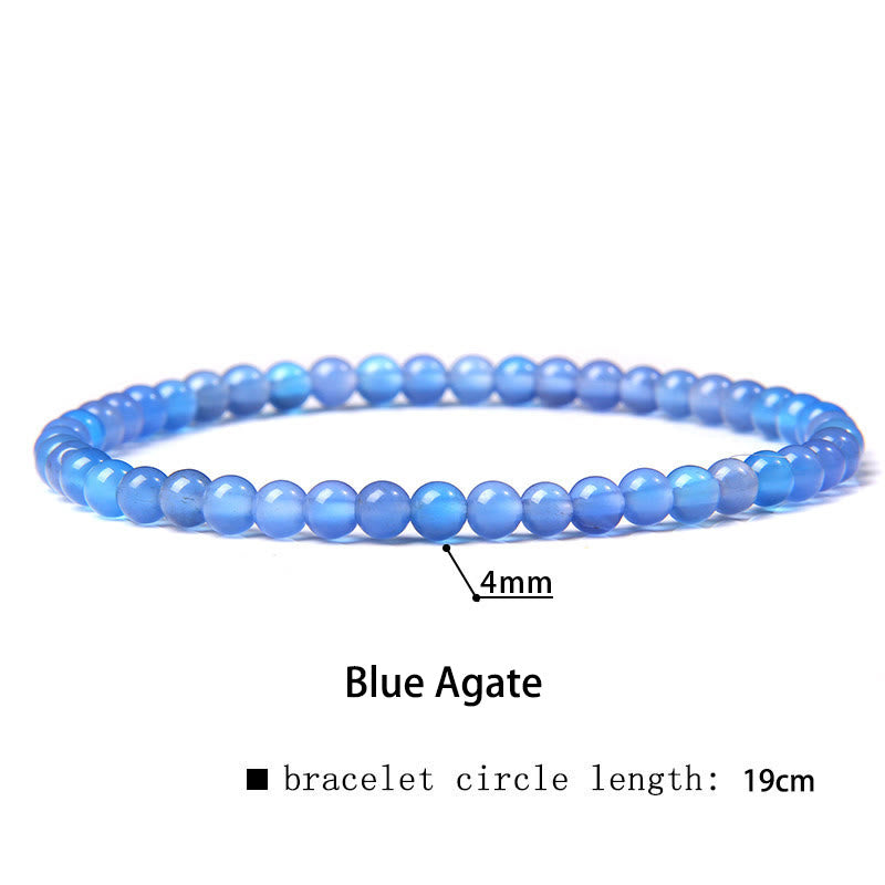 Buddhist Blessing 4mm Various Stone Crystal Mini Beads Healing Bracelet