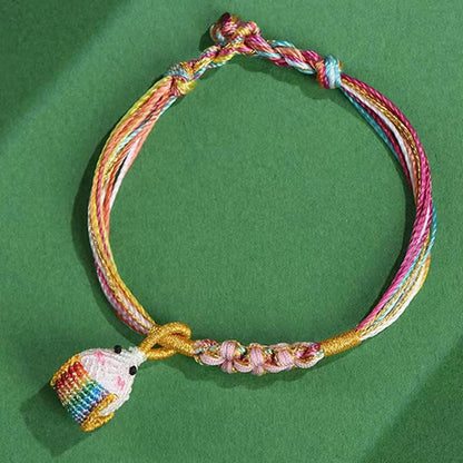Buddhist Blessing Colorful Rope Peach Blossom Knot Zongzi Braided Bracelet