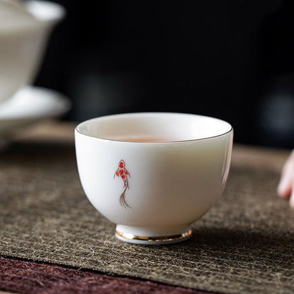 Buddhist Blessing Koi Fish Teacup Kung Fu Tea Cup