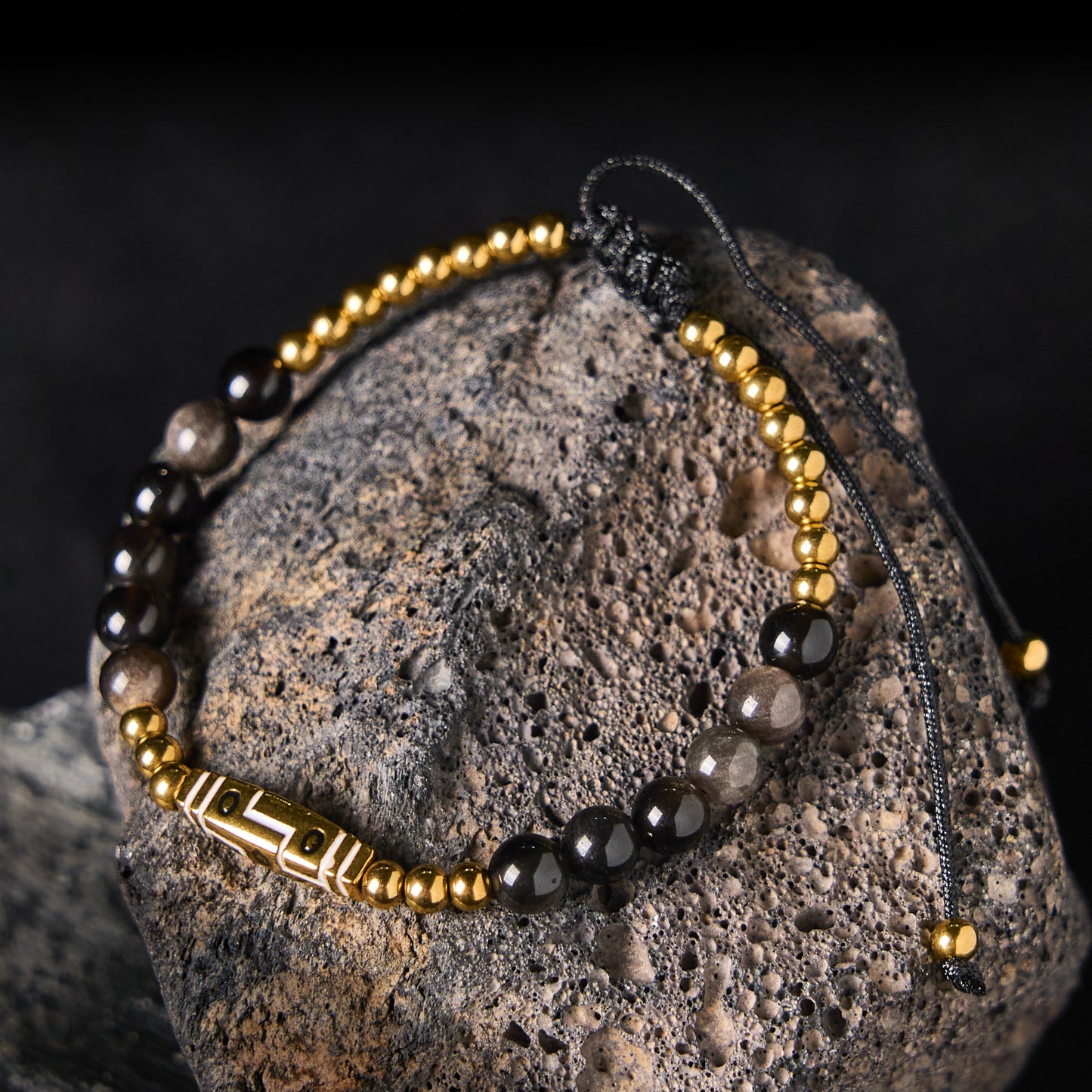 Buddhist Blessing Cute Bone Pattern Tiger Eye Courage Beads Bracelet