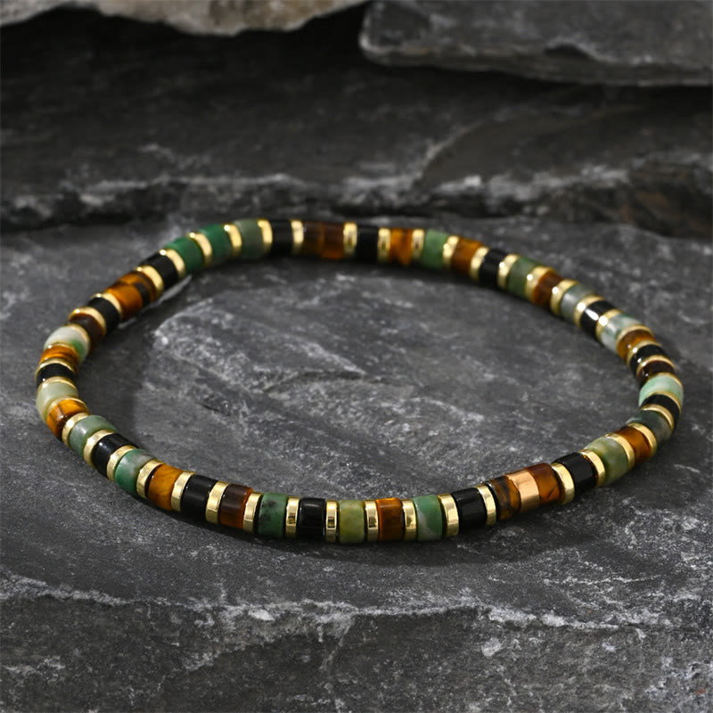 Buddhist Blessing Natural Hematite Tiger Eye Stones Support Bracelet