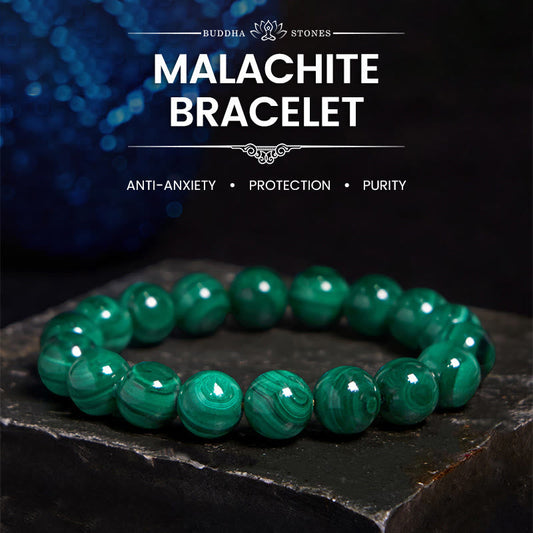 Buddhist Blessing Natural Malachite Protection Calmness Bracelet