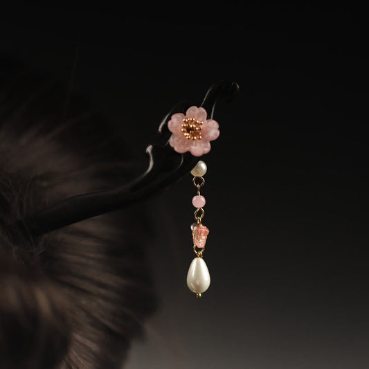 Buddhist Blessing Ebony Flower Butterfly Blessing Hairpin