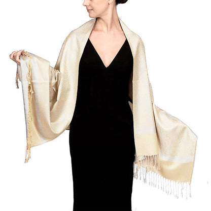 Buddhist Blessing Tibetan Cashew Jacquard Tassels Shawl Spring Fall Winter Warm Cozy Scarf Wrap