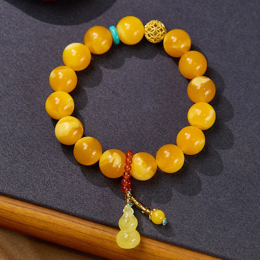 Buddhist Blessing Amber Gourd Multilayer Confidence Bracelet