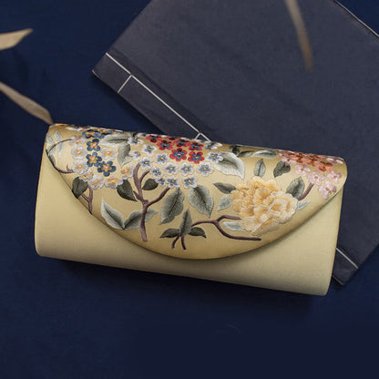 Buddhist Blessing Hydrangea Su Embroidery Wedding Shopping Wallet Purse Handbag Crossbody Bag