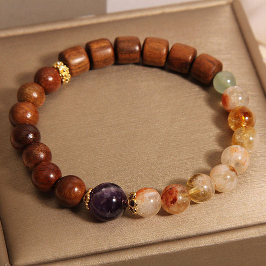 Buddhist Blessing Sandalwood Rosewood Citrine Protection Bracelet