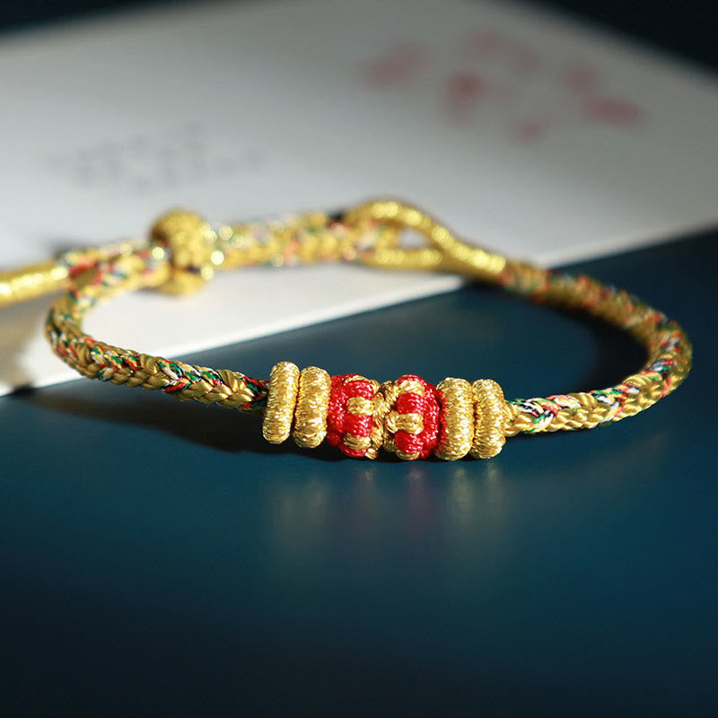 Buddhist Blessing Chinese Zodiac Natal Buddhist Blessing Colorful Strings Luck Bracelet