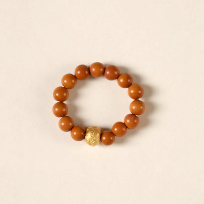 Buddhist Blessing Olive Pit Bead Copper Coin Inner Strength Ring