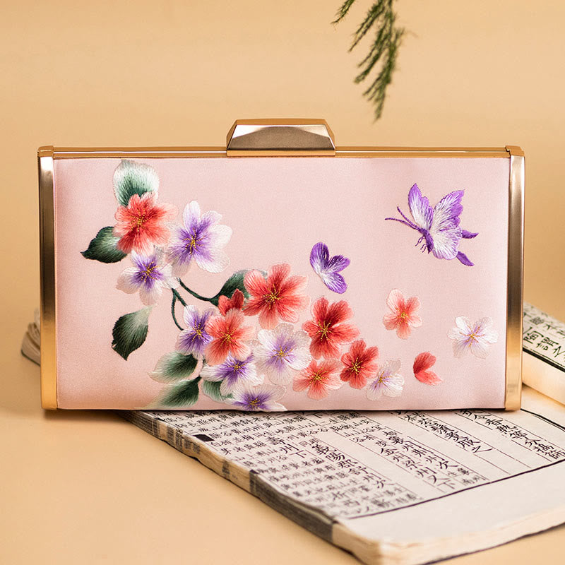 Buddhist Blessing Carnation Peony Begonia Su Embroidery Wedding Shopping Purse Handbag Crossbody Bag