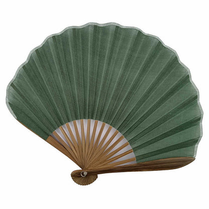 Buddhist Blessing Retro Solid Color Shell Shape Handheld Bamboo Folding Fan