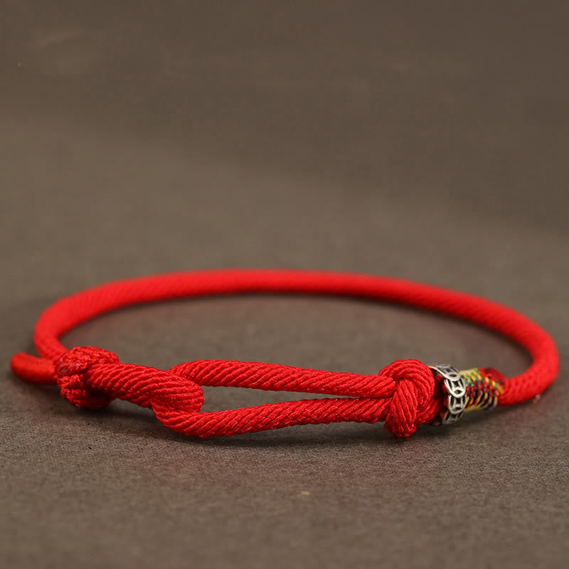 Buddhist Blessing Red String 925 Sterling Silver 999 Sterling Silver Coin Luck Bracelet