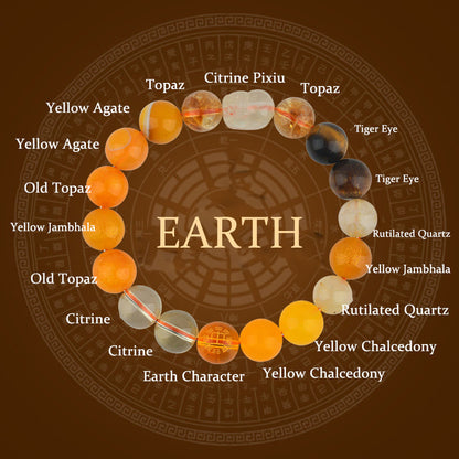 Buddhist Blessing Five Elements Various Crystal Agate Pixiu Wealth Bracelet