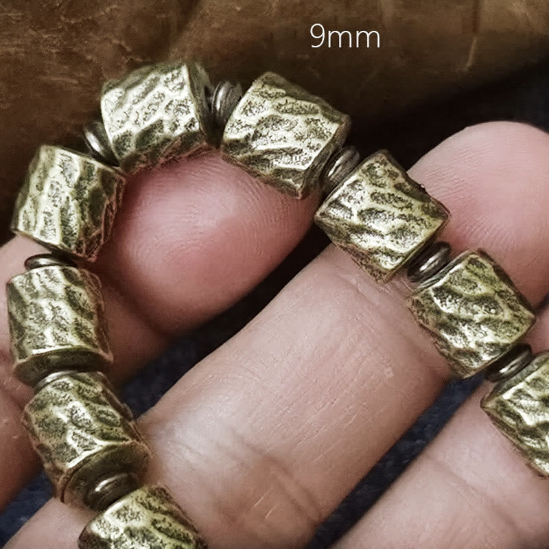 Buddhist Blessing Copper Meteorite Crater Pattern Luck Bracelet