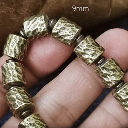 Buddhist Blessing Copper Meteorite Crater Pattern Luck Bracelet