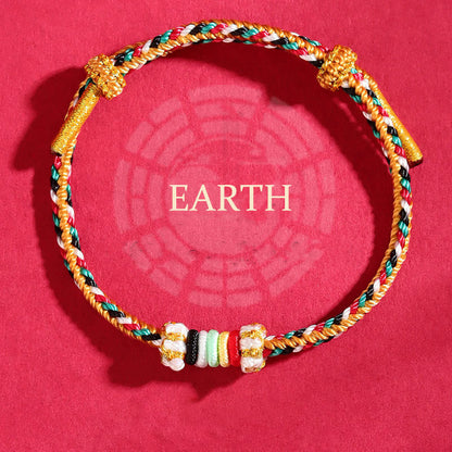 Buddhist Blessing Five Elements Colorful String Completeness Knot Reef Knot Braid Luck Bracelet
