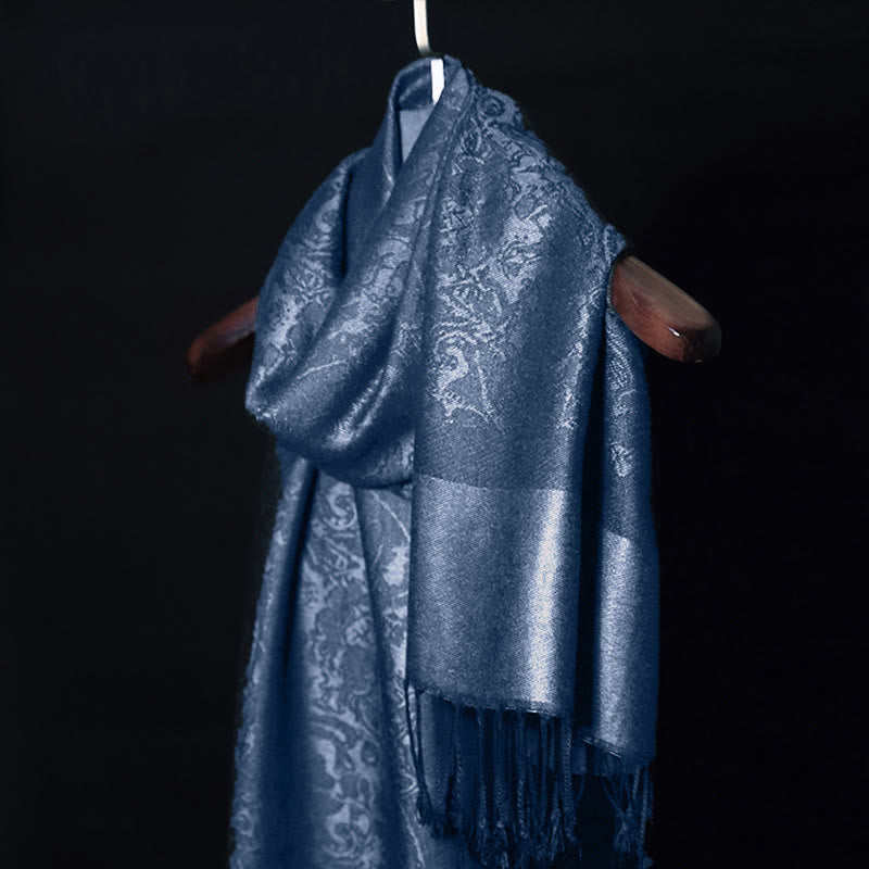 Buddhist Blessing Tibetan Cashew Jacquard Tassels Shawl Spring Fall Winter Warm Cozy Scarf Wrap