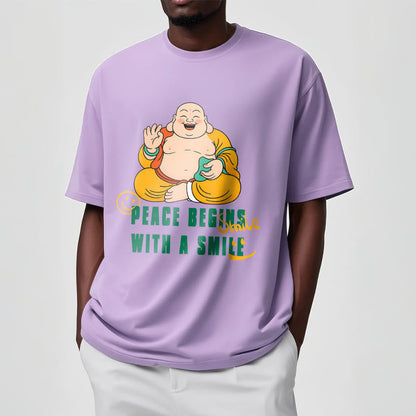 Buddhist Blessing Peace Begins With A Smile Tee T-shirt