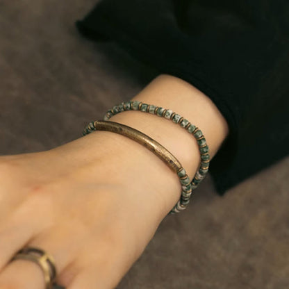 Buddhist Blessing Sodalite Picture Jasper Green Point Stone Harmony Wisdom Bracelet