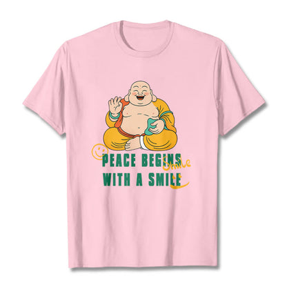 Buddhist Blessing Peace Begins With A Smile Tee T-shirt