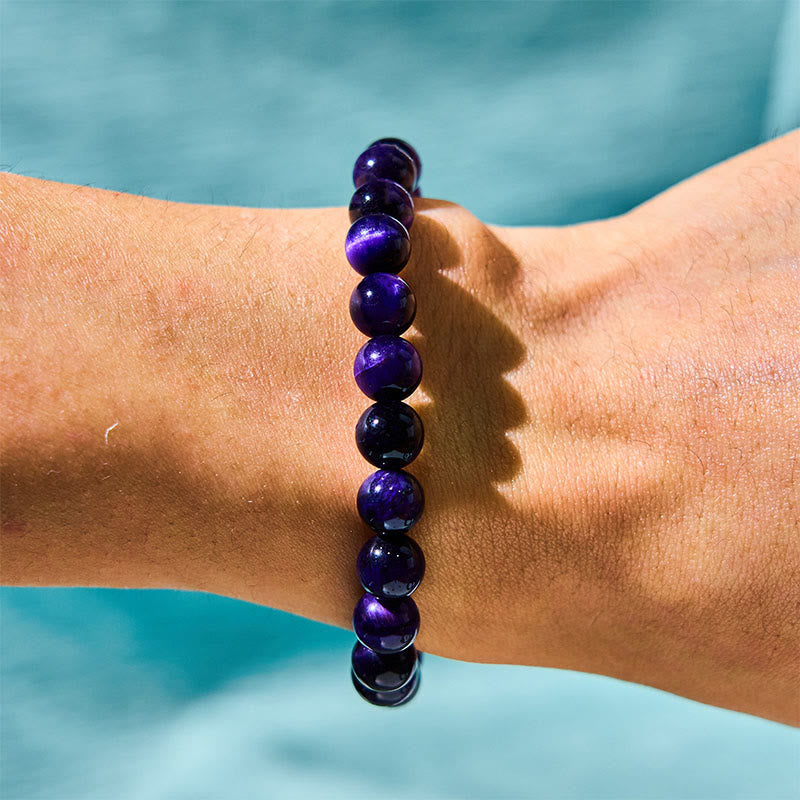 Buddhist Blessing Purple Tiger Eye Creativity Bracelet