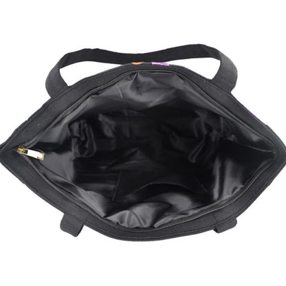 Buddhist Blessing Galsang Magpie Peony Camellia Chrysanthemum Embroidery Canvas Shopping Purse Handbag Shoulder Bag