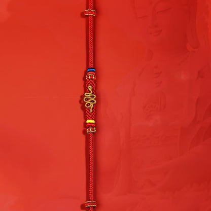 Buddhist Blessing Red String Eight Thread Peace Knot Year Of The Snake Protection Braided Bracelet