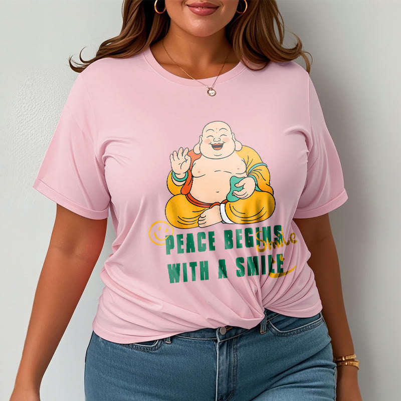 Buddhist Blessing Peace Begins With A Smile Tee T-shirt
